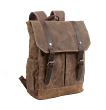 China manufacturer new collection retro waxy canvas school backpack student bag