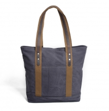 Wholesale Price New Design 16 Oz Canvas Mix Leather Tote Bag Canvas Handbag for Women