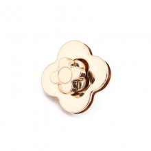 Good quality light gold purse twist lock zinc alloy metal flower lock women handbag lock
