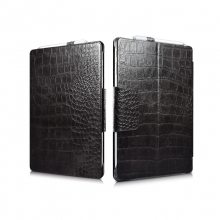 Manufacturer price good quality black crocodile leather ipad case Microsoft surface pro 4 tablet case