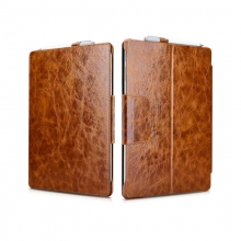 Newest design high quality vintage brown real leather Microsoft surface pro 4 cover tablet cases