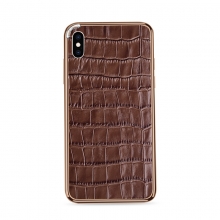 Good price luxury design genuine leather crocodile grain leather mobile phone case for iphonex