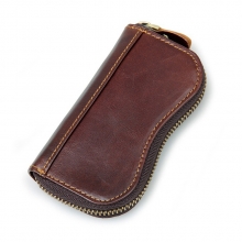 Factory price good quality mens leather key holder wallet with cion pocket