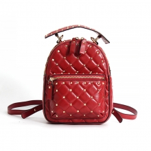 Fashion design good quality sheep skin leather ladies handbags genuine leather backpack for women
