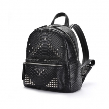 Custom design luxury good quality python skin leather women bag genuine leather ladies backpack