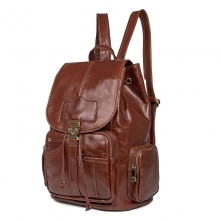 2018 New arrival fashion designer bag brown real leather backpack for women