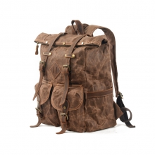 Hot selling good quality large size canvas rucksack outdoor canvas laptop backpack for school mens
