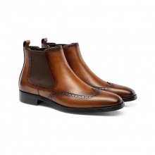 Latest custom design Chelsea style shoes leather breathable high shoes for men