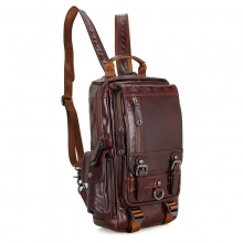 Fashion design travel backpack genuine leather laptop backpack bag for men