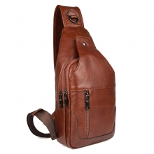 2018 Cheap price good quality sport bag brown leather chest bag for men