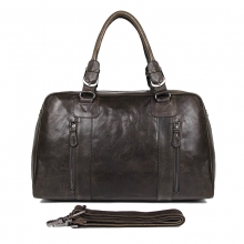 China manufacturer price genuine cowhide travel bag brown leather duffle bag for business trip