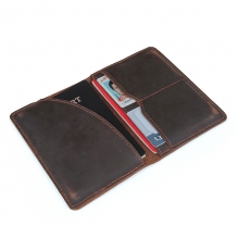 Hot selling good quality vintage brown cow leather passport cover passport holder for traveling