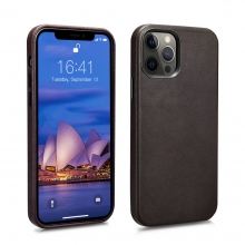 Custom wireless charging vintage brown leather phone cover leather mobile phone housing iphone case
