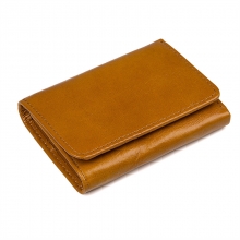 Top quality wholesale price customized yellow brown leather wallet for lady