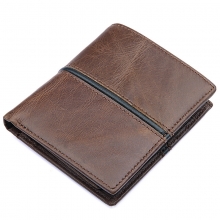 Hot selling low price good quality brown genuine leather credit card wallet rfid wallet