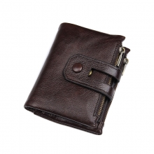 Factory price business gift brown leather rfid credit cards wallet fashion men wallet