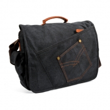 China factory wholesale price good quality denim canvas school bag messenger bag for men