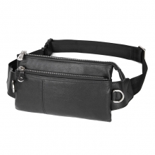 Factory cheap price good quality genuine leather fanny pack men leather waist bag