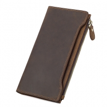 Wholesale price good quality birthday gift brown leather rfid wallet credit cards wallet
