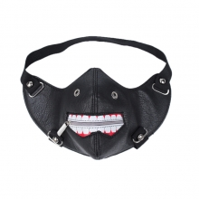 Factory price good quality PU leather punk mask dance mask motorcyle face mask