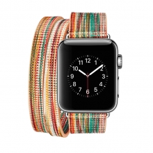 Factory price customized design rainbow color 38mm 42mm real leather watch straps