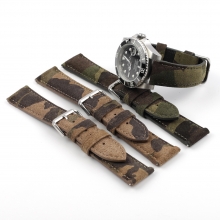 High quality camo green leather watch strap wrist watch strap leather watch bands