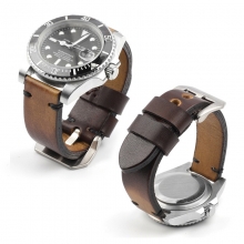 New design vintage brown leather 20mm watch strap leather watch bands for Rolex