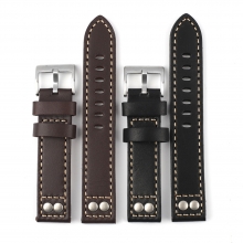 Factory price custom design 20mm leather watch bands black leather watch strap for IWC