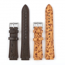 Cheap price high quality ostrich pattern leather watch straps real leather watch bands