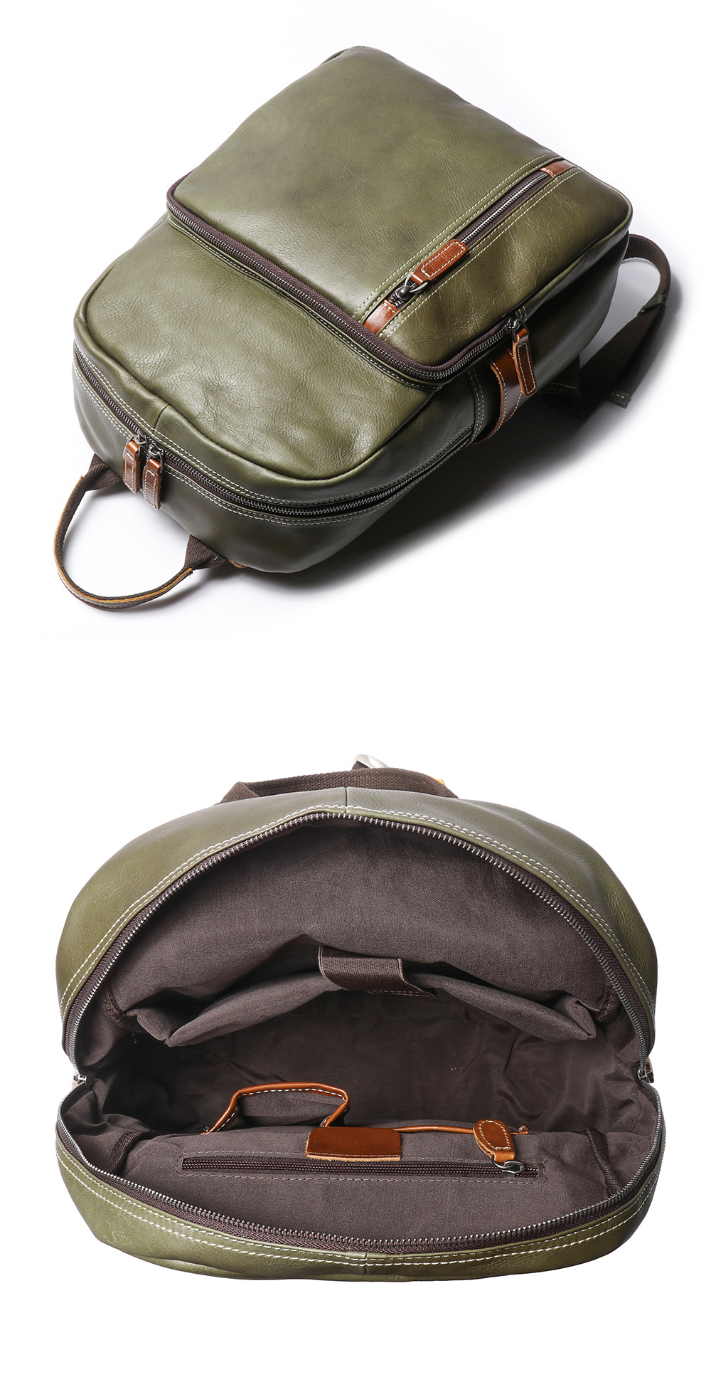 Fashion design good quality genuine cow leather laptop backpack for men