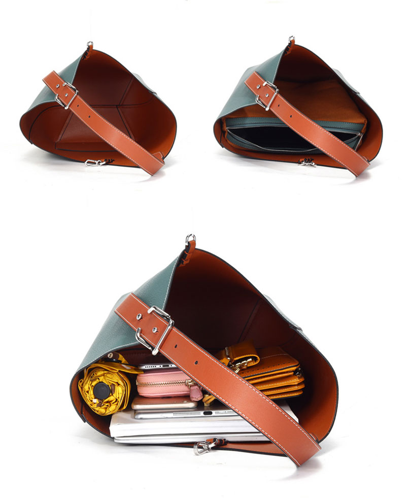 Elegant Premium Leather Bucket Handbag for Stylish Women