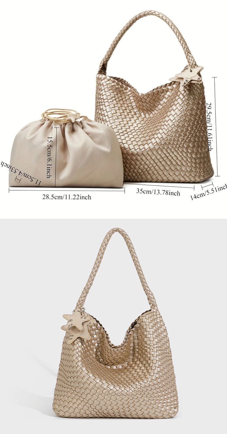 Stylish Handmade PU Woven Shoulder Bag for Trendy Women