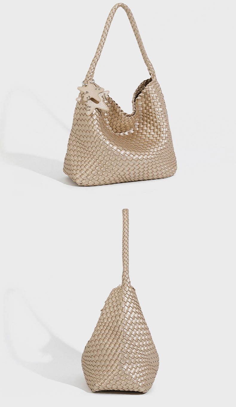 Stylish Handmade PU Woven Shoulder Bag for Trendy Women