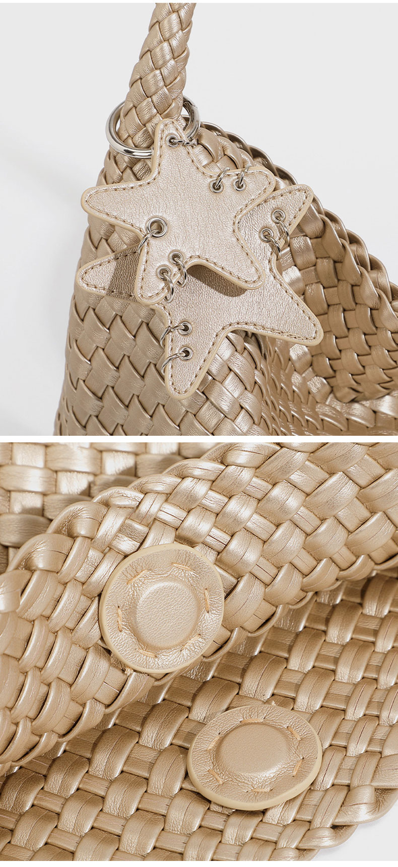 Stylish Handmade PU Woven Shoulder Bag for Trendy Women