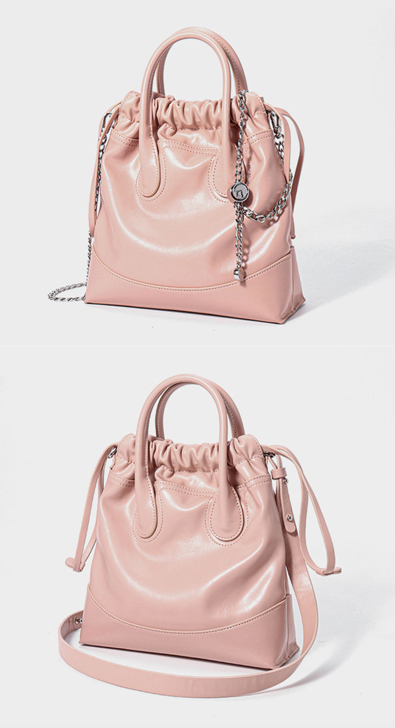 Stylish pink PU leather crossbody shoulder bag for fashionable ladies