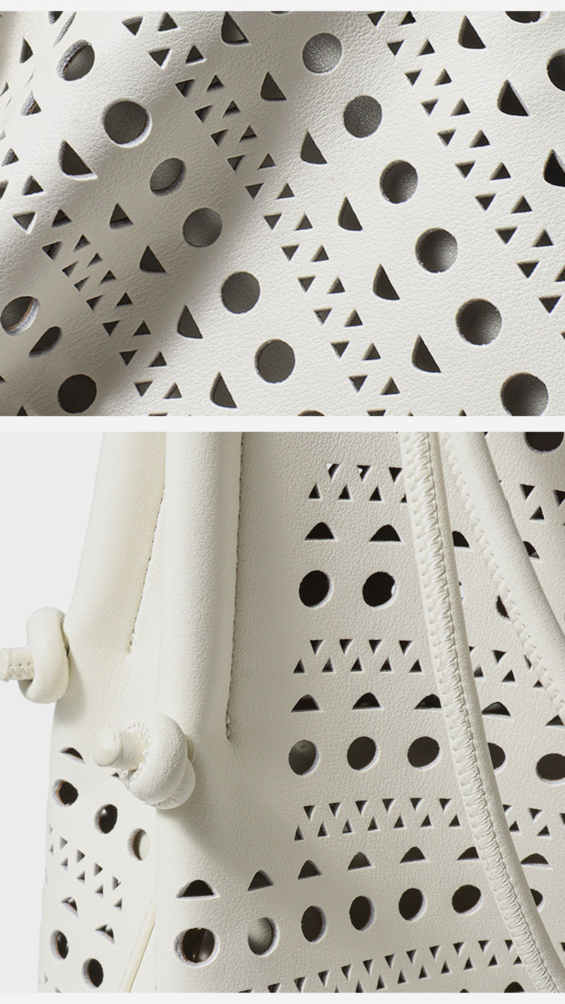 Chic Women's Leather Shoulder Bag with Hollowed-out Design