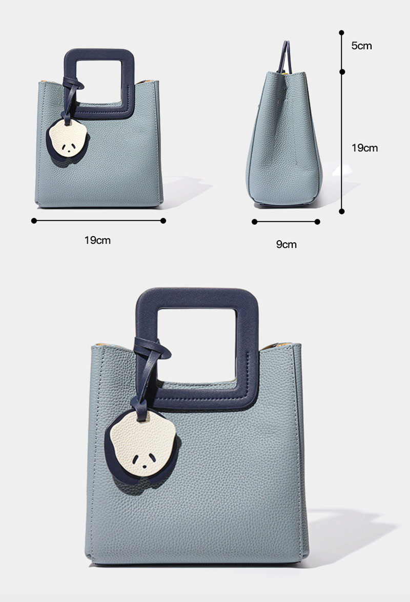 Stylish Light Blue Pebble Leather Crossbody Bag for Women