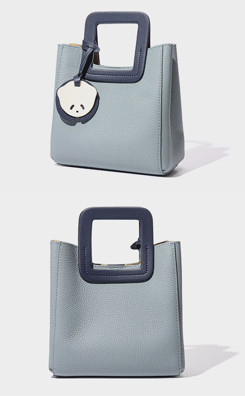 Stylish Light Blue Pebble Leather Crossbody Bag for Women