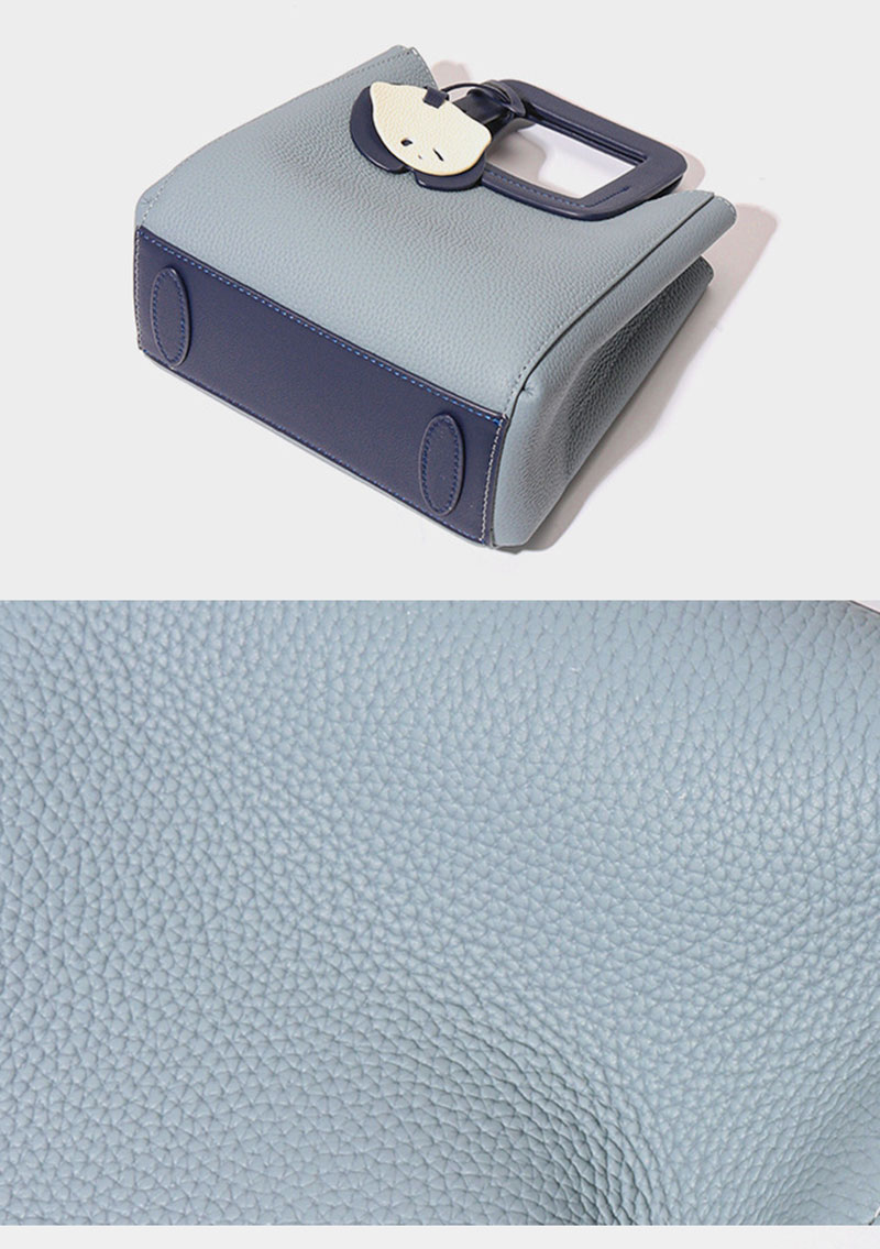 Stylish Light Blue Pebble Leather Crossbody Bag for Women