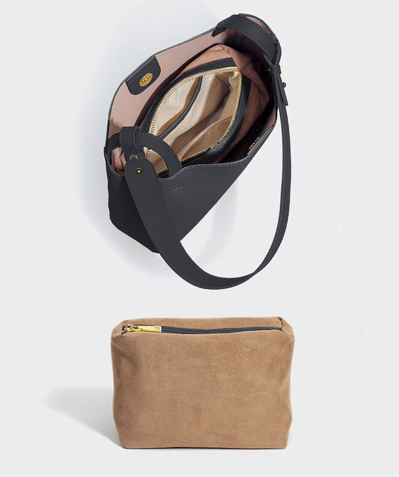 Wholesale Price Full Grain Leather Tote Bag Women Purse with Silk Scarf