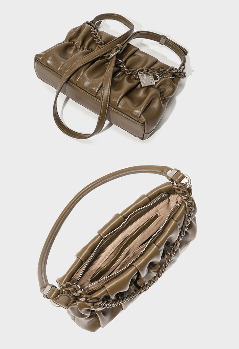 Fashionable Designer Leather Shoulder Bag with Chain Strap