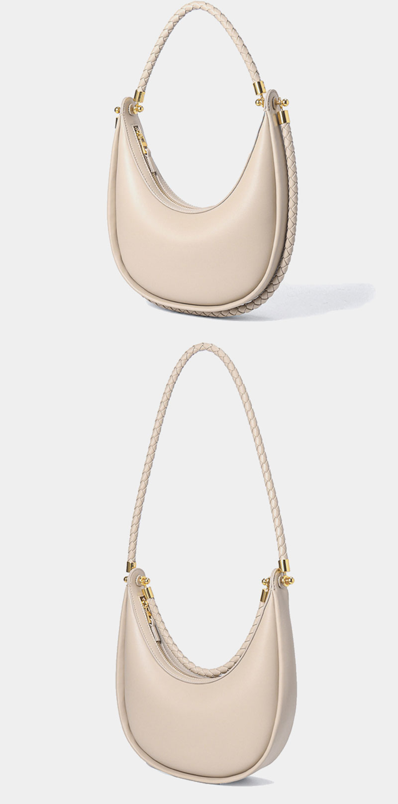 Stylish Cowhide Leather Dumpling Crossbody Shoulder Bag for Women