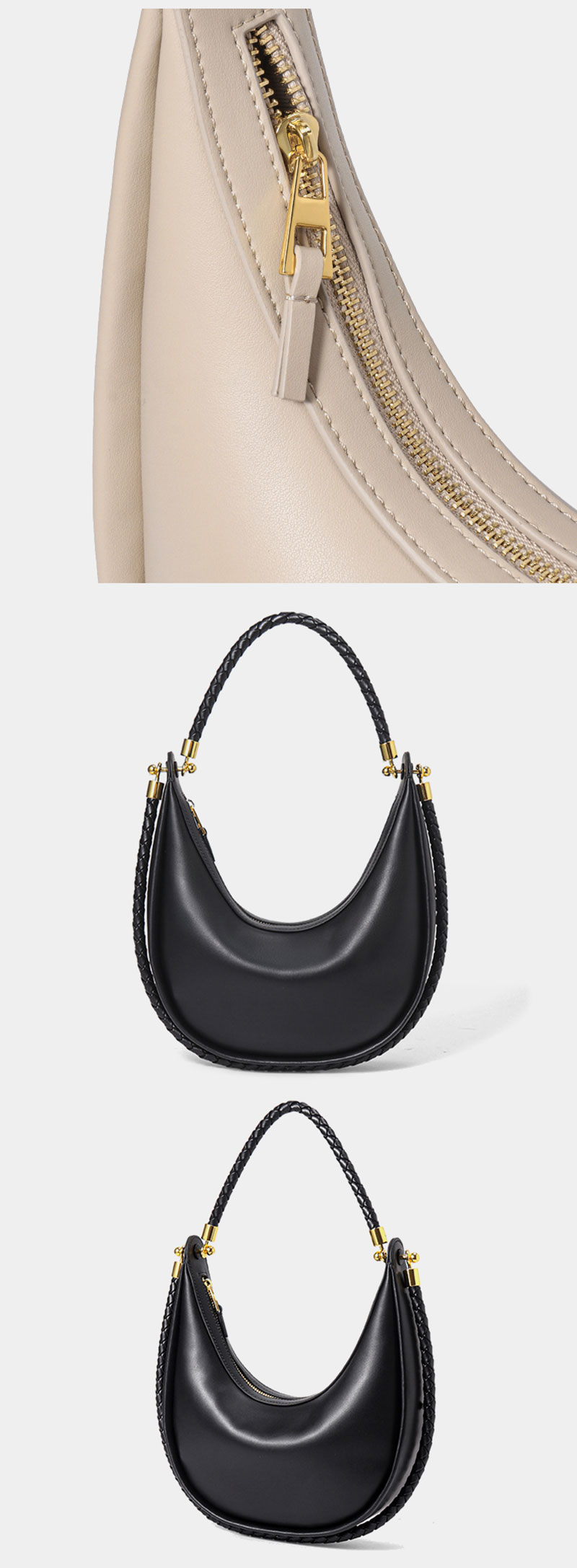 Stylish Cowhide Leather Dumpling Crossbody Shoulder Bag for Women