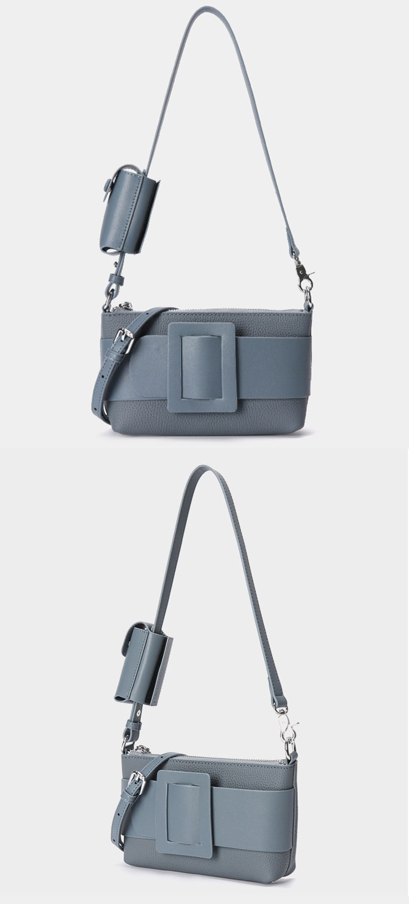 Stylish Leather Shoulder Bag for Women with Lipstick Compartment