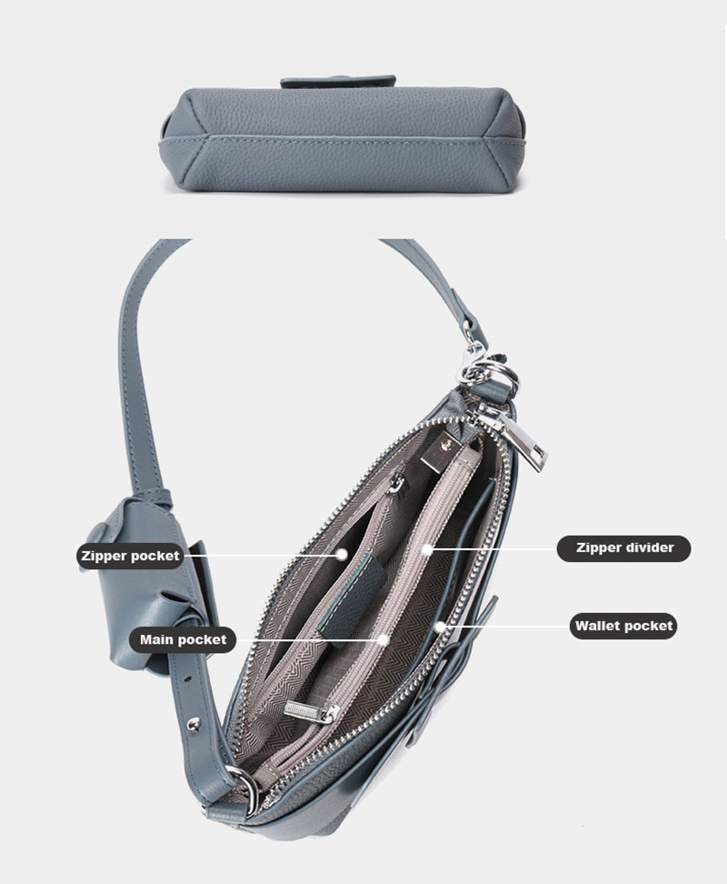 Stylish Leather Shoulder Bag for Women with Lipstick Compartment