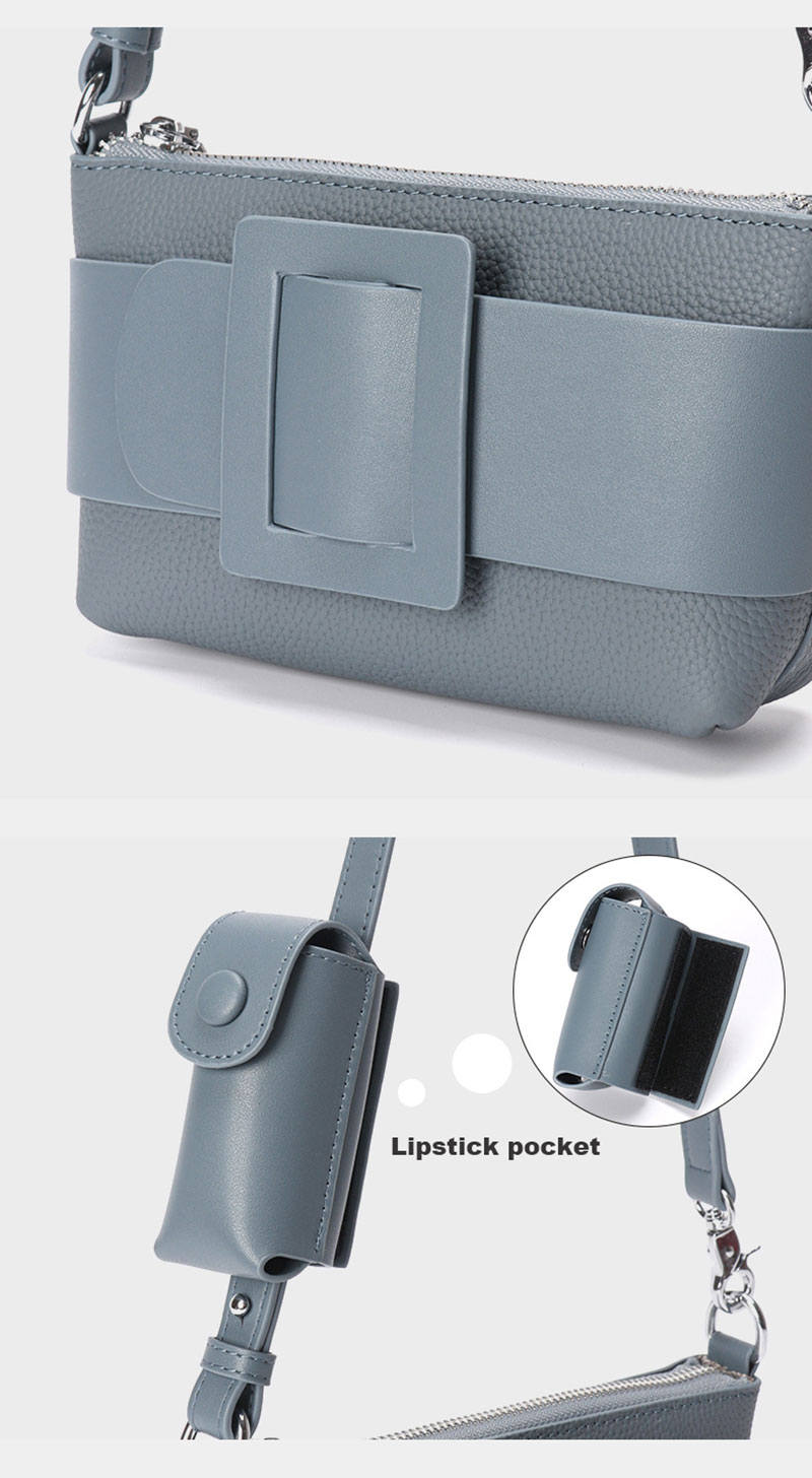 Stylish Leather Shoulder Bag for Women with Lipstick Compartment