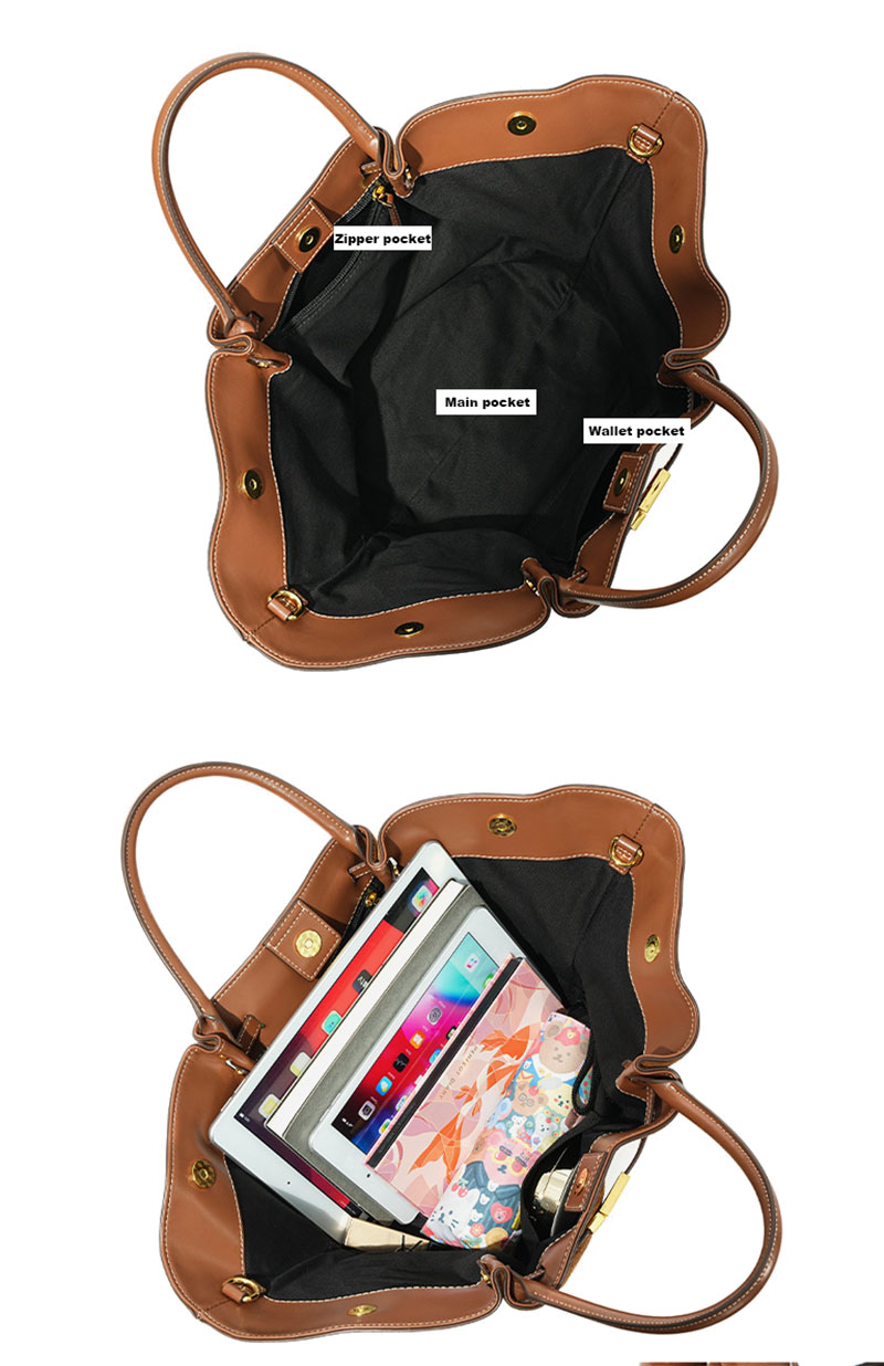 Luxurious Suede Leather Tote Bag with Adjustable Shoulder Strap