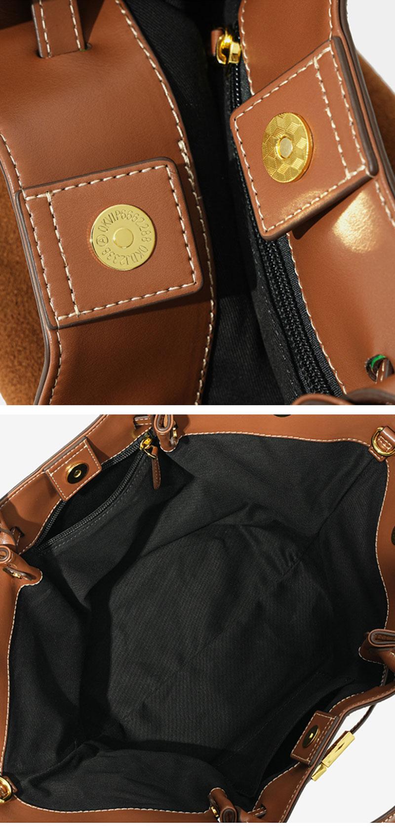 Luxurious Suede Leather Tote Bag with Adjustable Shoulder Strap