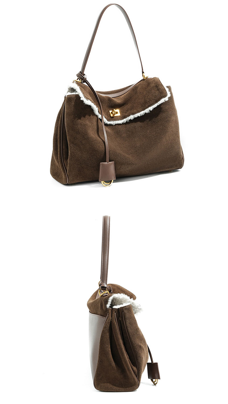 Stylish Winter Genuine Suede Leather Shoulder Bag for Women