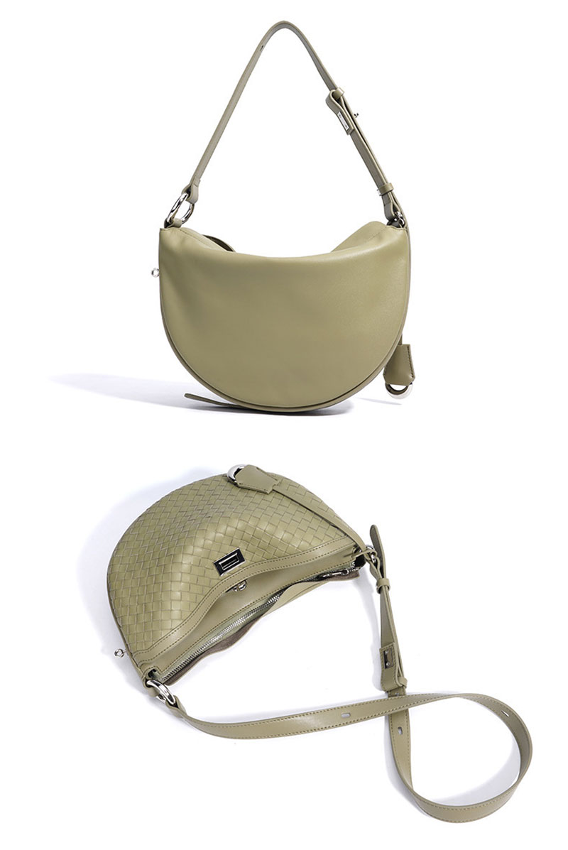 Chic Woven Leather Handbag Shoulder Bag for Trendy Women